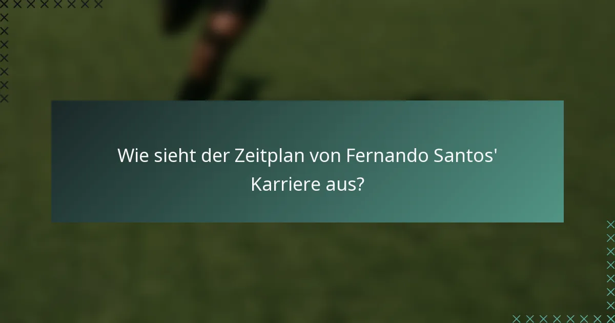 Wie sieht der Zeitplan von Fernando Santos' Karriere aus?
